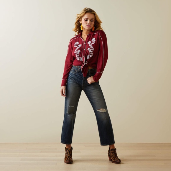 Ariat Denim - Ariat Ultra High Rise Tomboy Straight Jean in Bora Bora, CROPPED